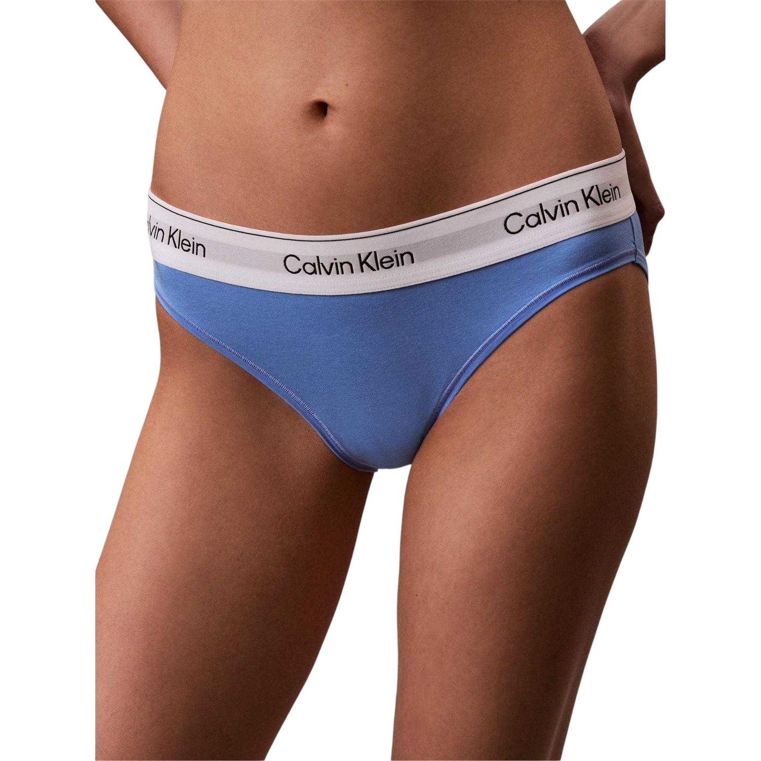 Blue - Side - Calvin Klein Womens-Ladies Cotton Blend Brazilian Briefs