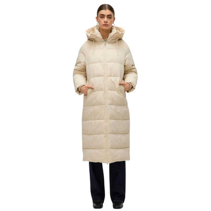 Oatmeal - Lifestyle - Vero Moda Womens-Ladies Elanor Laurie Padded Long Coat