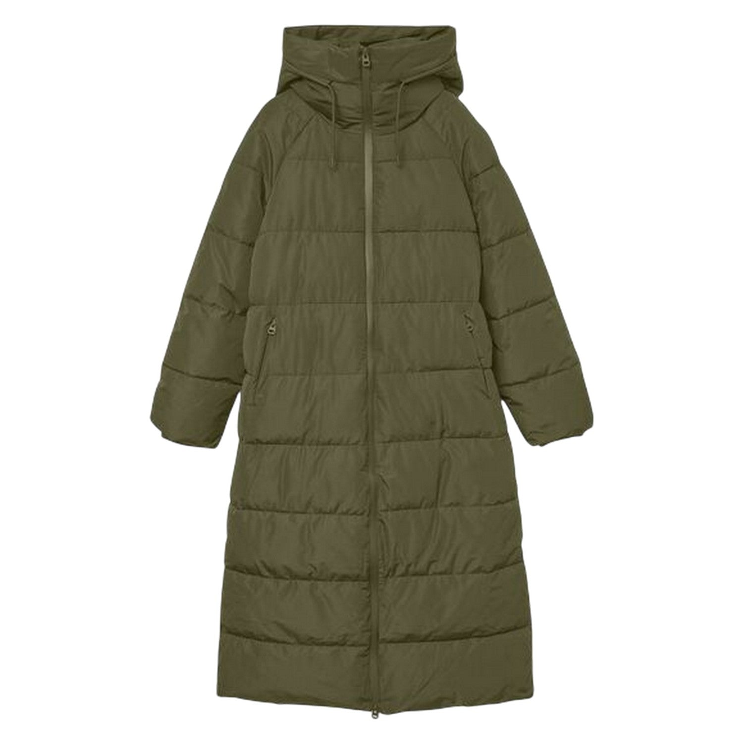Green - Front - Vero Moda Womens-Ladies Elanor Laurie Padded Long Coat