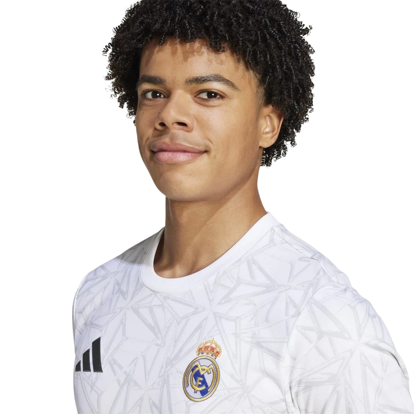 White - Side - Adidas Unisex Adult Pre-Match Real Madrid CF Football Shirt