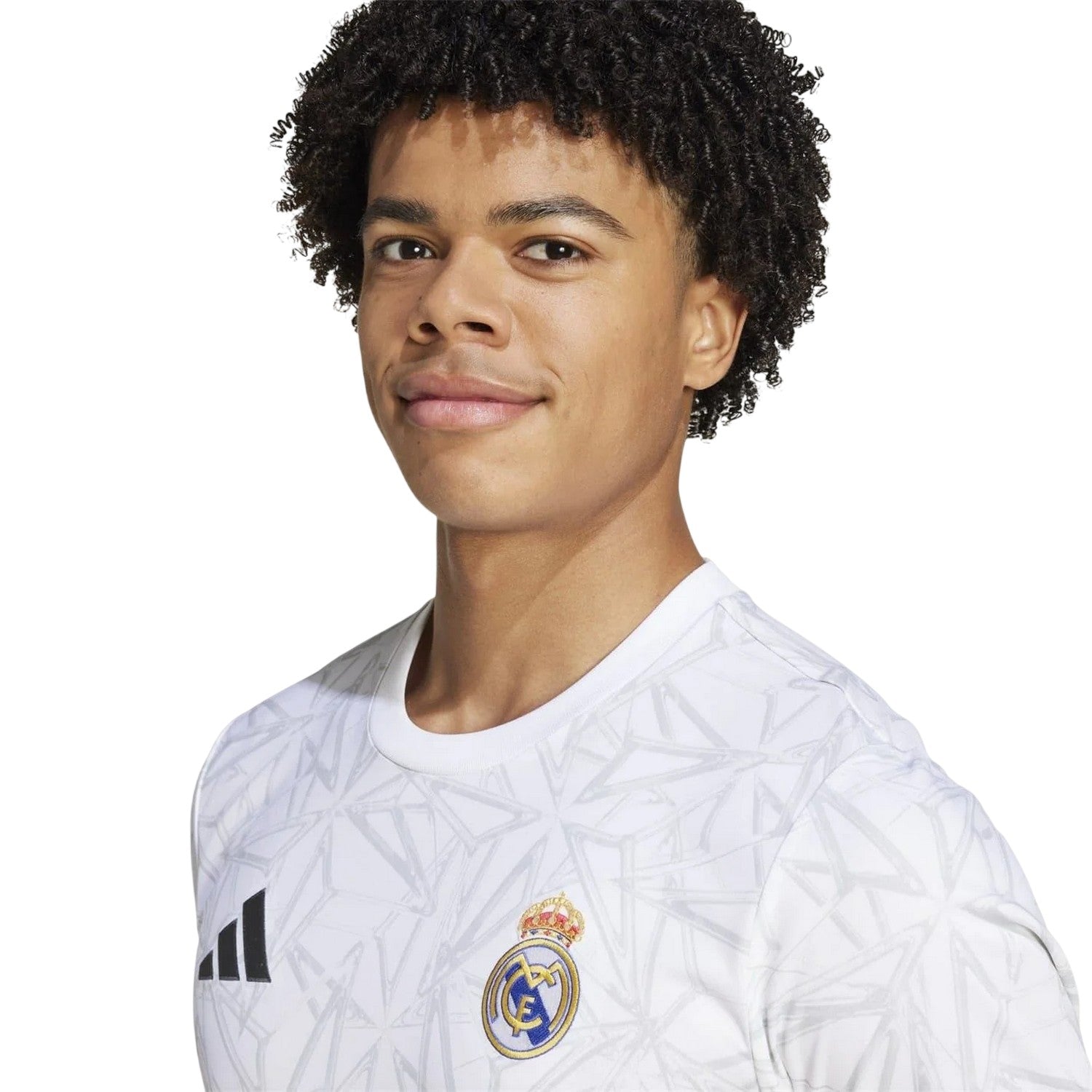 White - Side - Adidas Unisex Adult Pre-Match Real Madrid CF Football Shirt