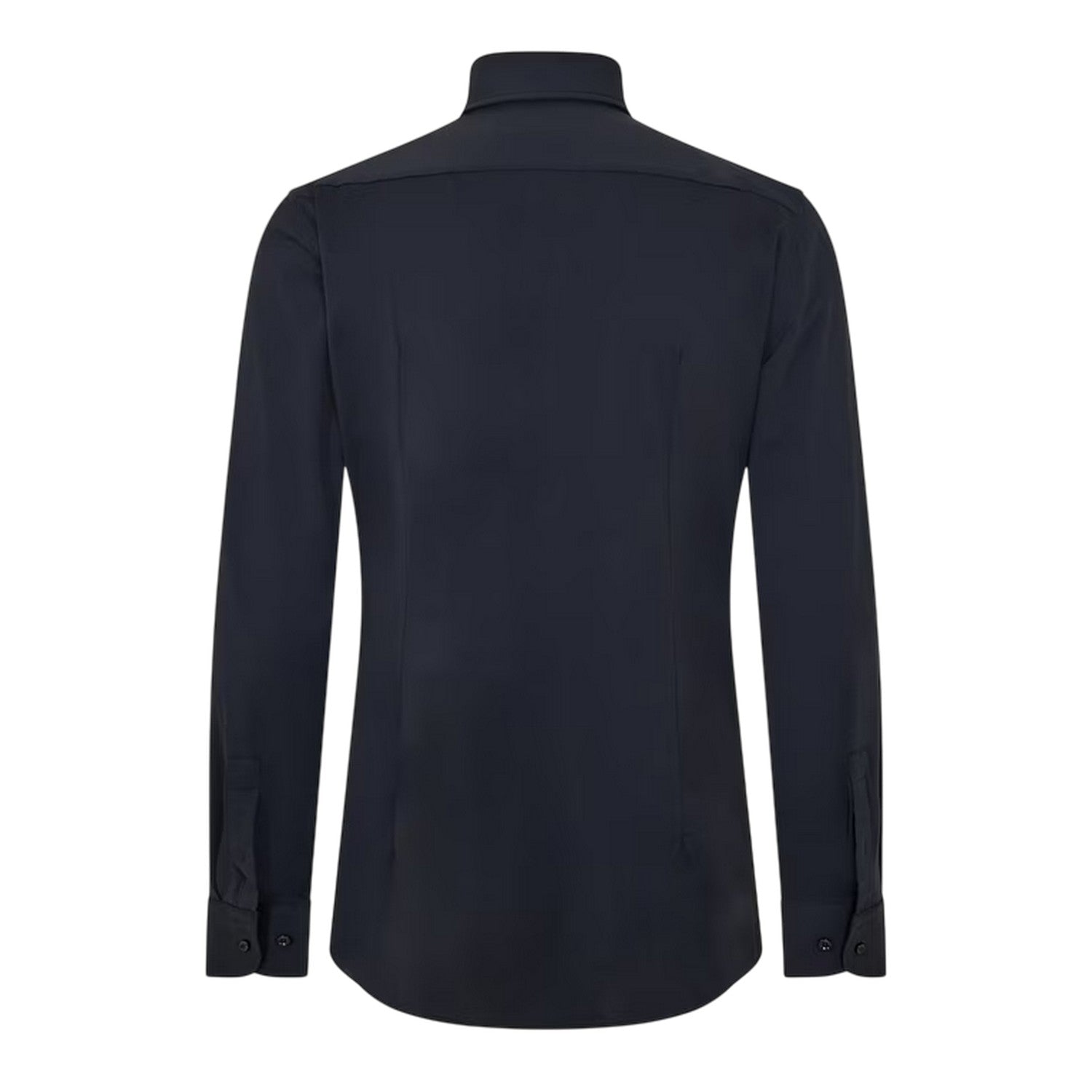 Black - Back - Boss Mens P-Hank Oxford Kent Collar Long-Sleeved Shirt