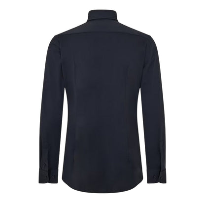 Black - Back - Boss Mens P-Hank Oxford Kent Collar Long-Sleeved Shirt