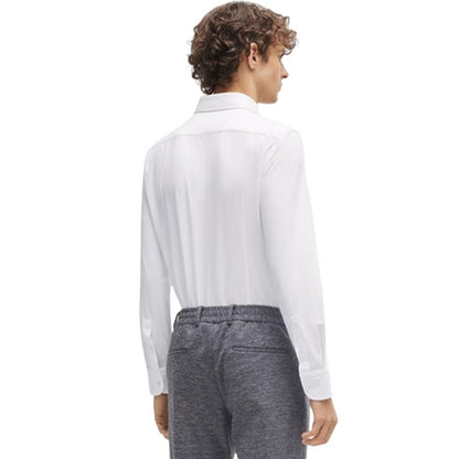 White - Back - Boss Mens P-Hank Oxford Kent Collar Long-Sleeved Shirt
