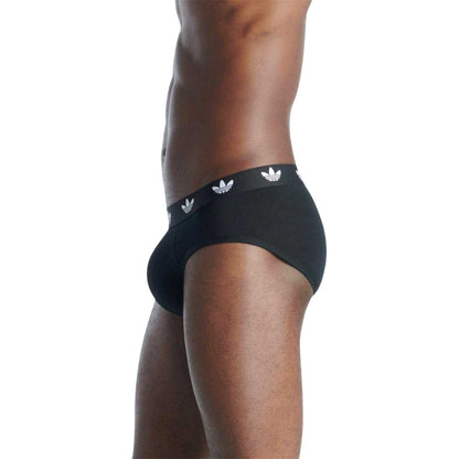 Black - Back - Adidas Mens Flex Comfort Briefs (Pack of 3)