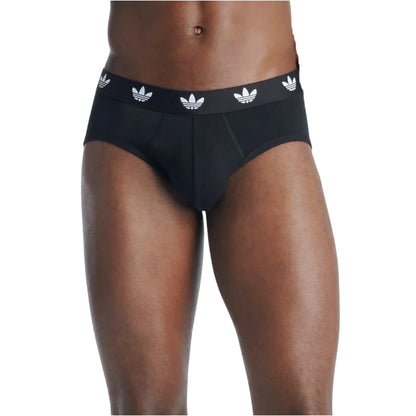 Black - Side - Adidas Mens Flex Comfort Briefs (Pack of 3)