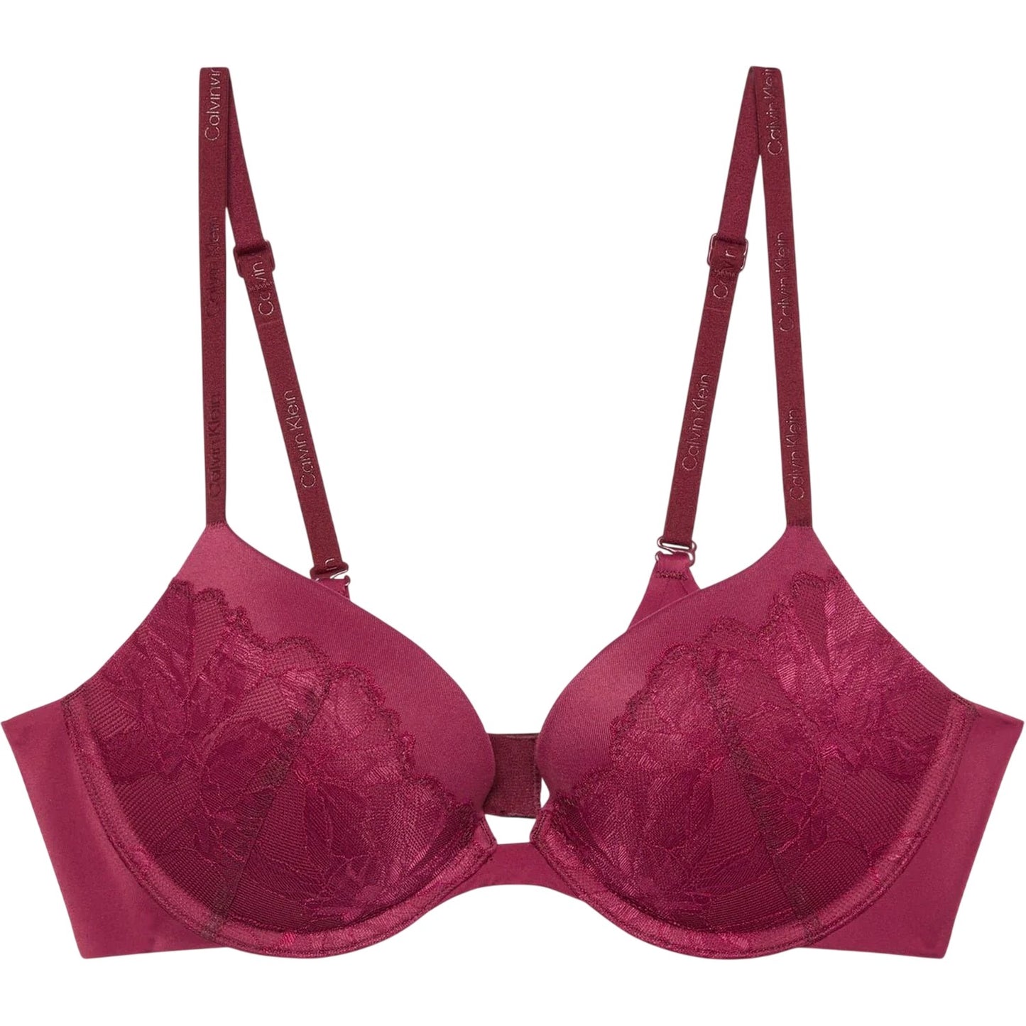 Pink - Front - Calvin Klein Womens-Ladies Floral Plunge Bra