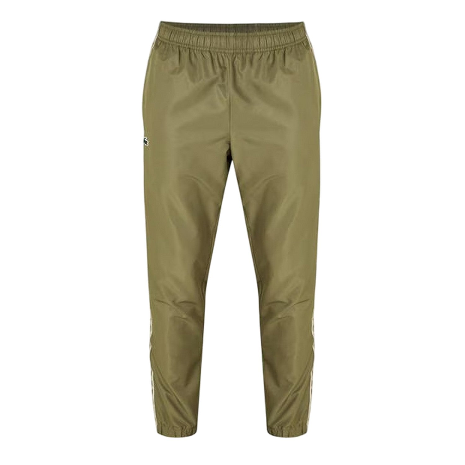 Khaki Green - Front - Lacoste Mens Side Stripe Joggers