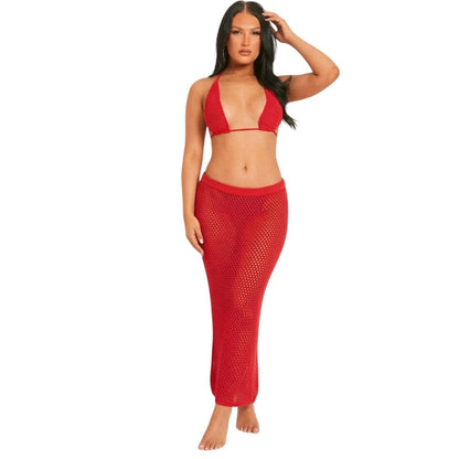 Red - Side - Missy Empire Womens-Ladies Knitted Bralette