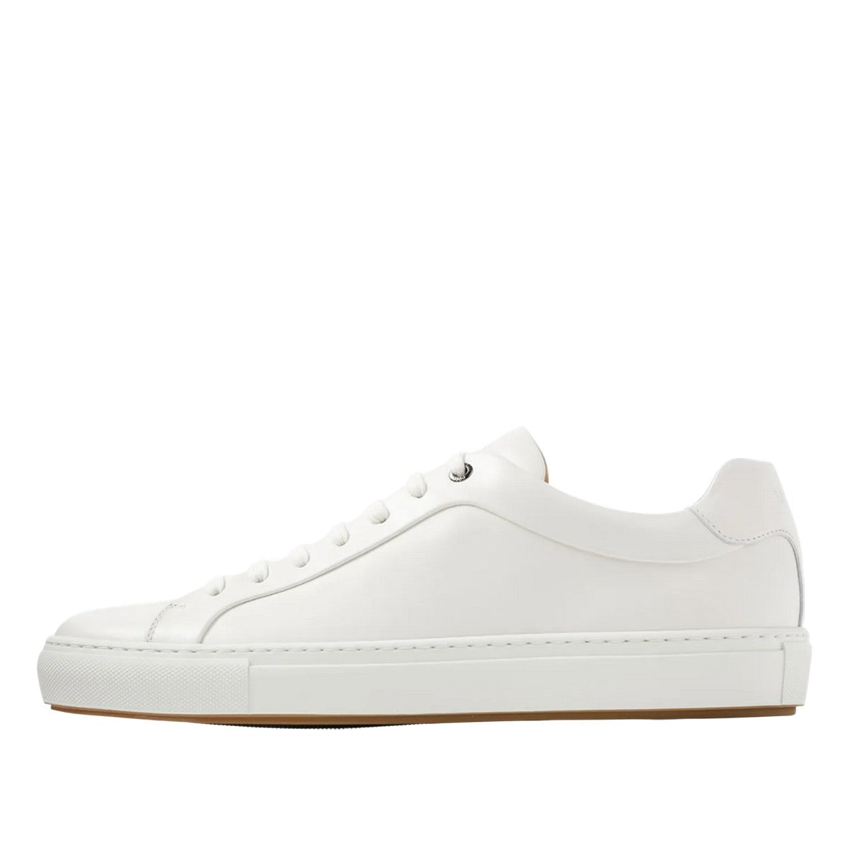White - Side - Boss Mens Mirage Leather Tennis Trainers