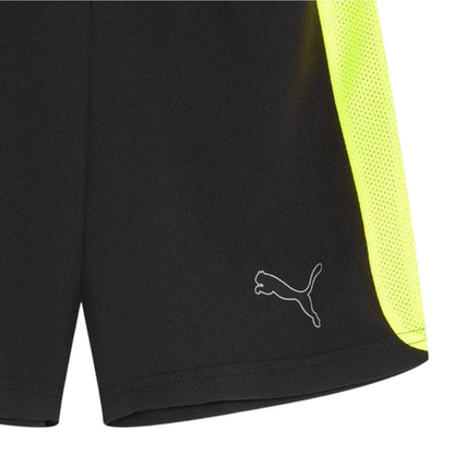Black-Yellow - Side - Puma Childrens-Kids Finesse Shorts