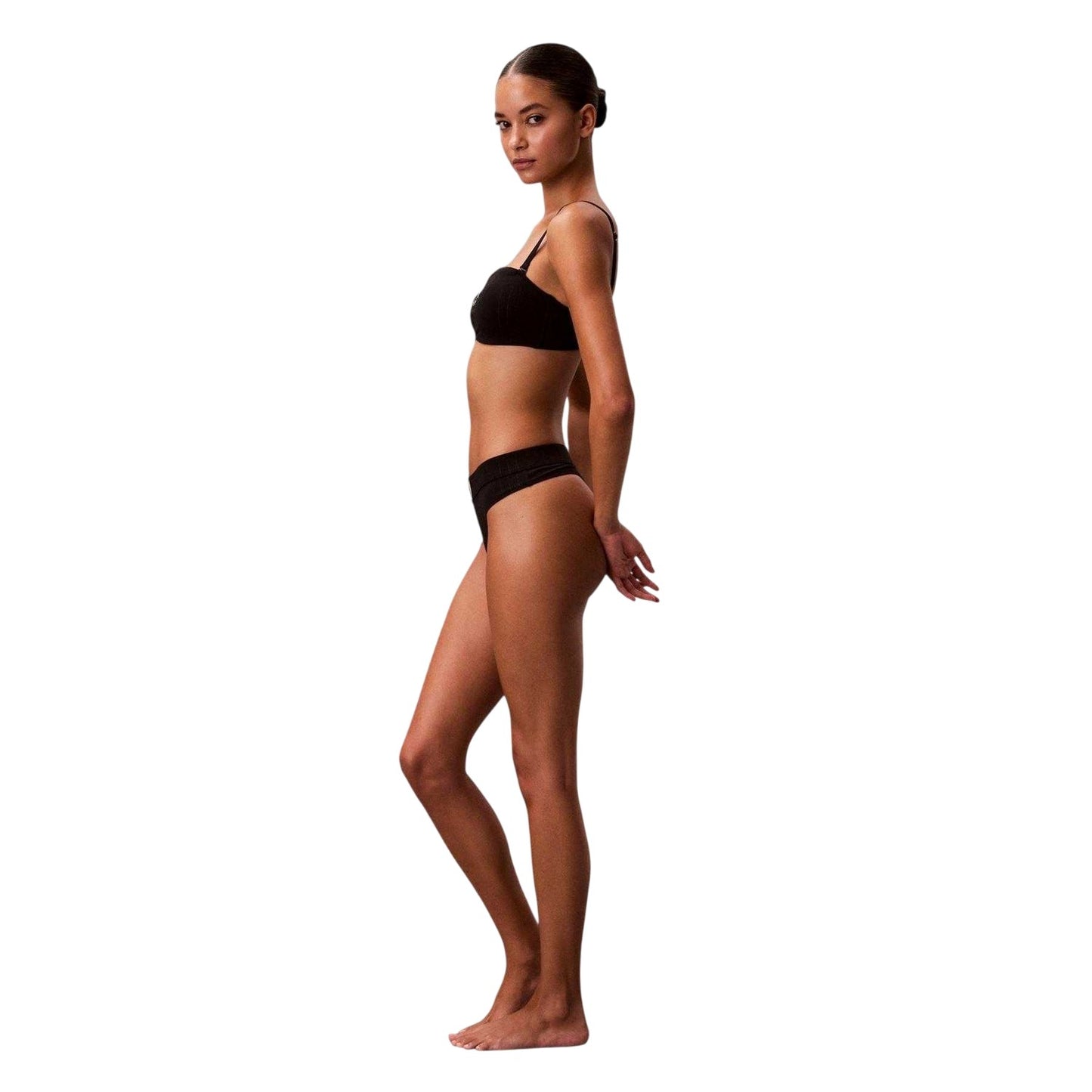 Black - Lifestyle - Calvin Klein Womens-Ladies Logo Thong