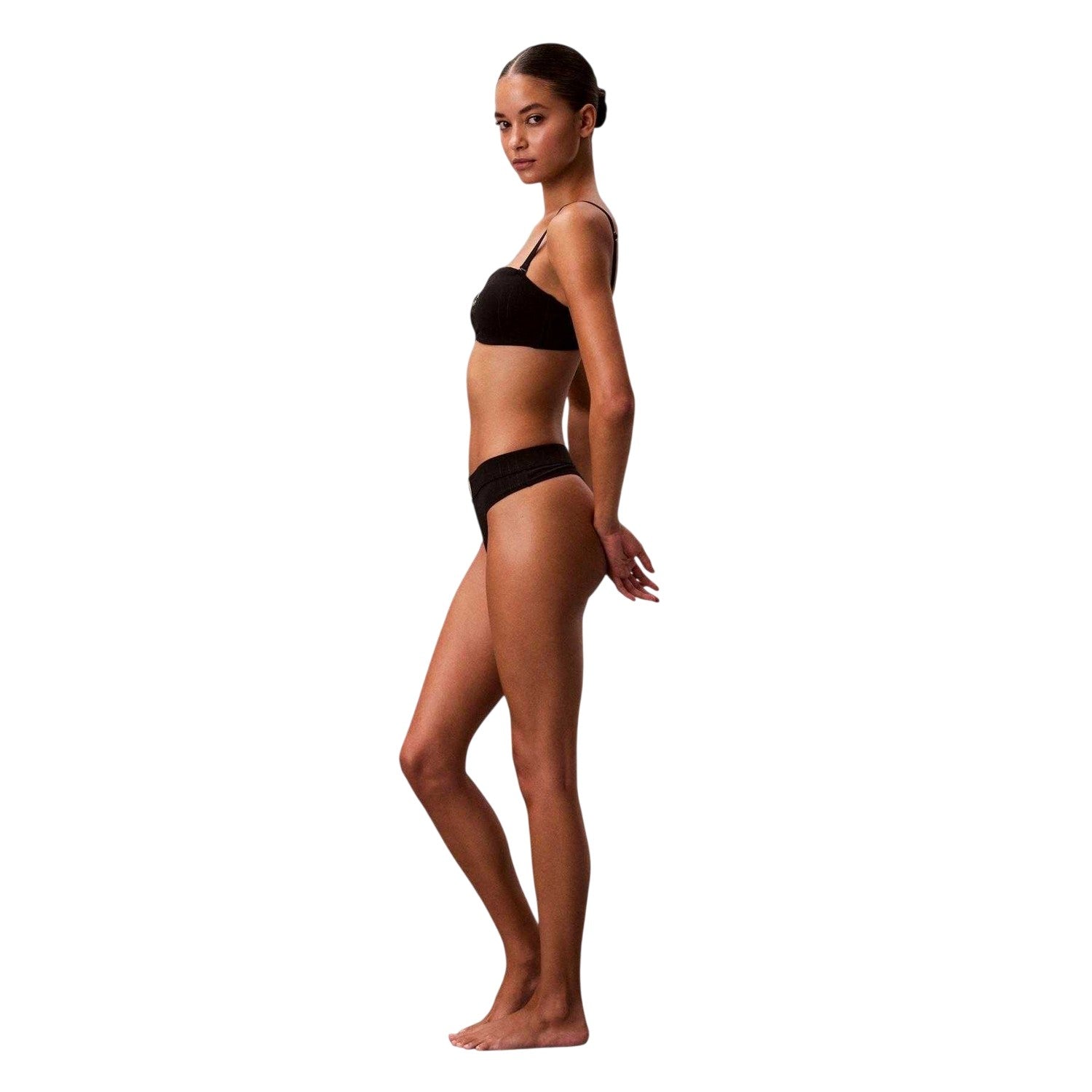 Black - Lifestyle - Calvin Klein Womens-Ladies Logo Thong