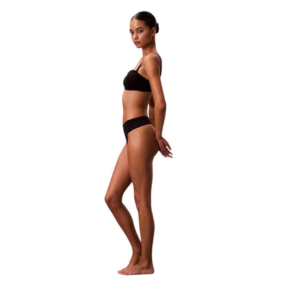 Black - Lifestyle - Calvin Klein Womens-Ladies Logo Thong
