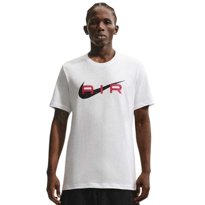 White - Front - Nike Mens Air Swoosh Cotton T-Shirt