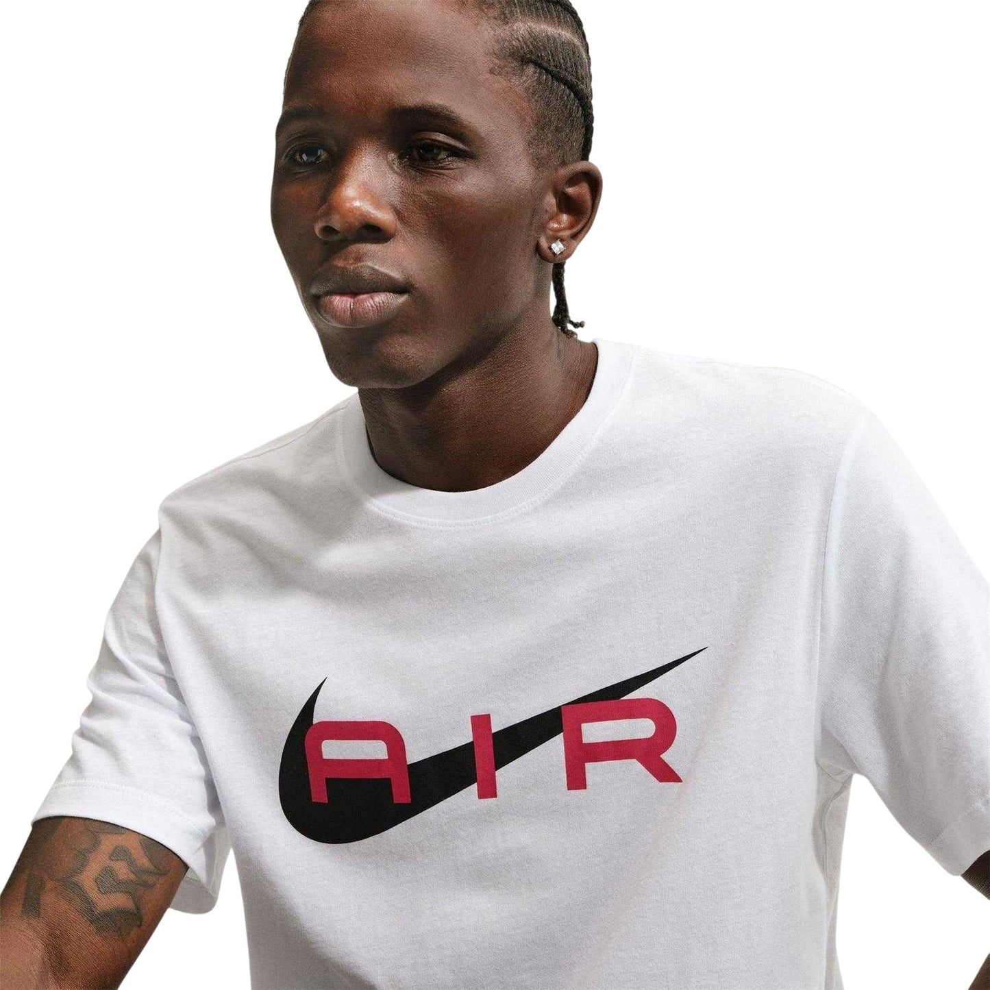 White - Side - Nike Mens Air Swoosh Cotton T-Shirt