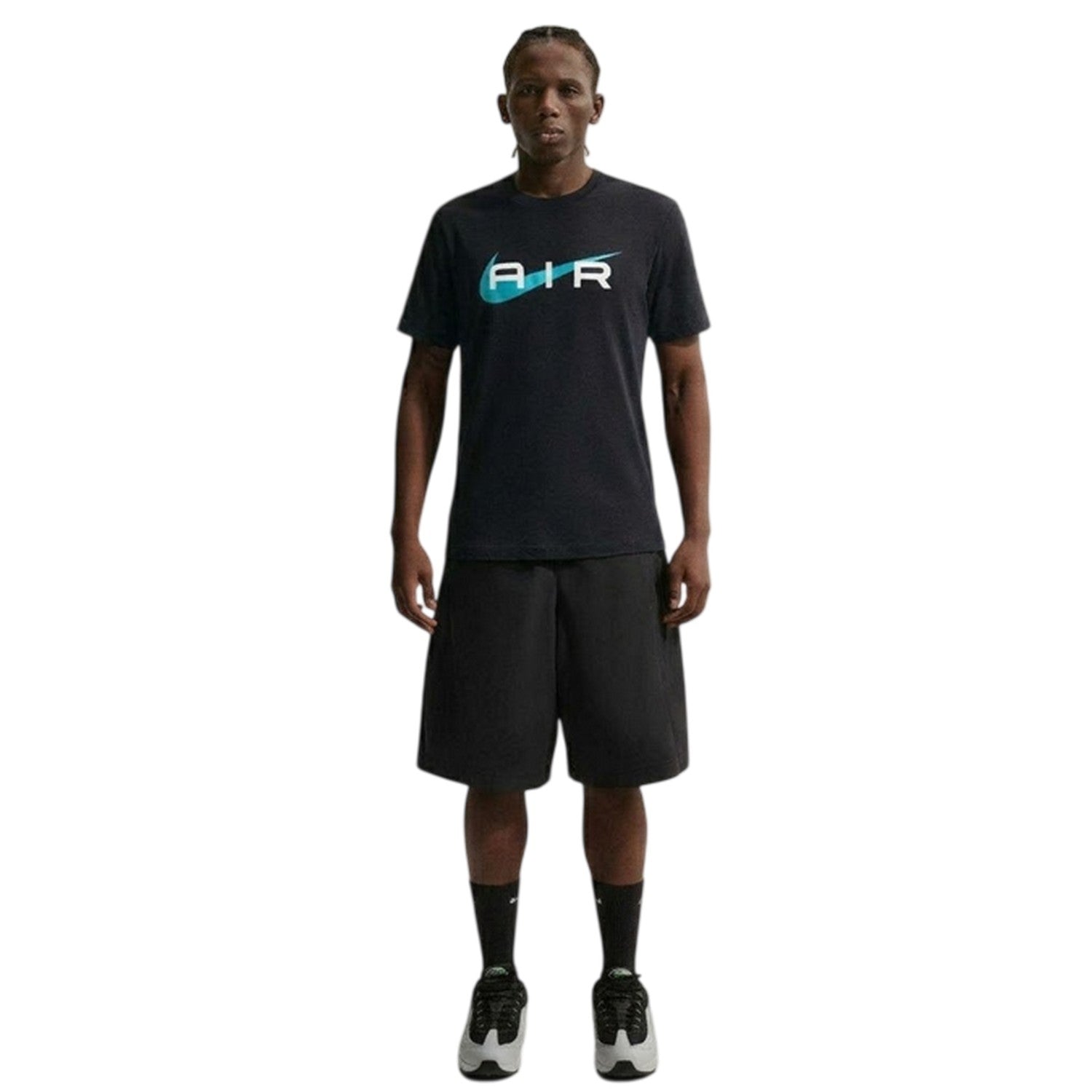 Black - Pack Shot - Nike Mens Air Swoosh Cotton T-Shirt