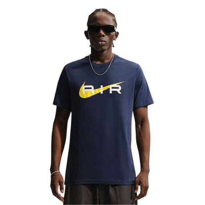 Navy - Front - Nike Mens Air Swoosh Cotton T-Shirt