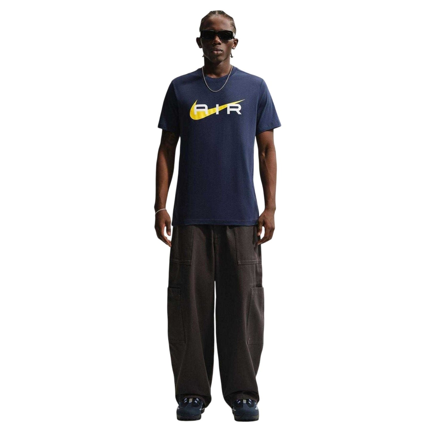 Navy - Pack Shot - Nike Mens Air Swoosh Cotton T-Shirt