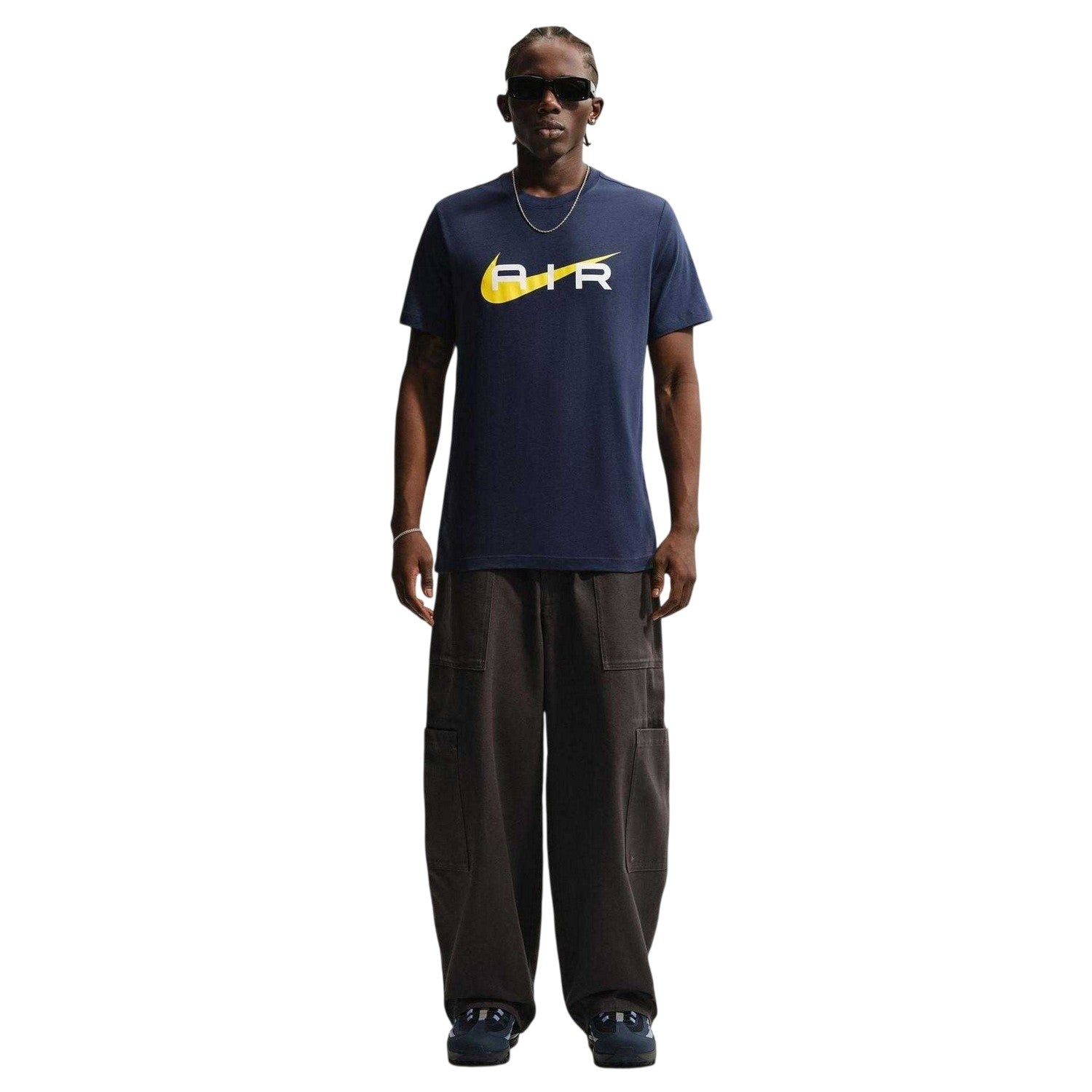 Navy - Pack Shot - Nike Mens Air Swoosh Cotton T-Shirt