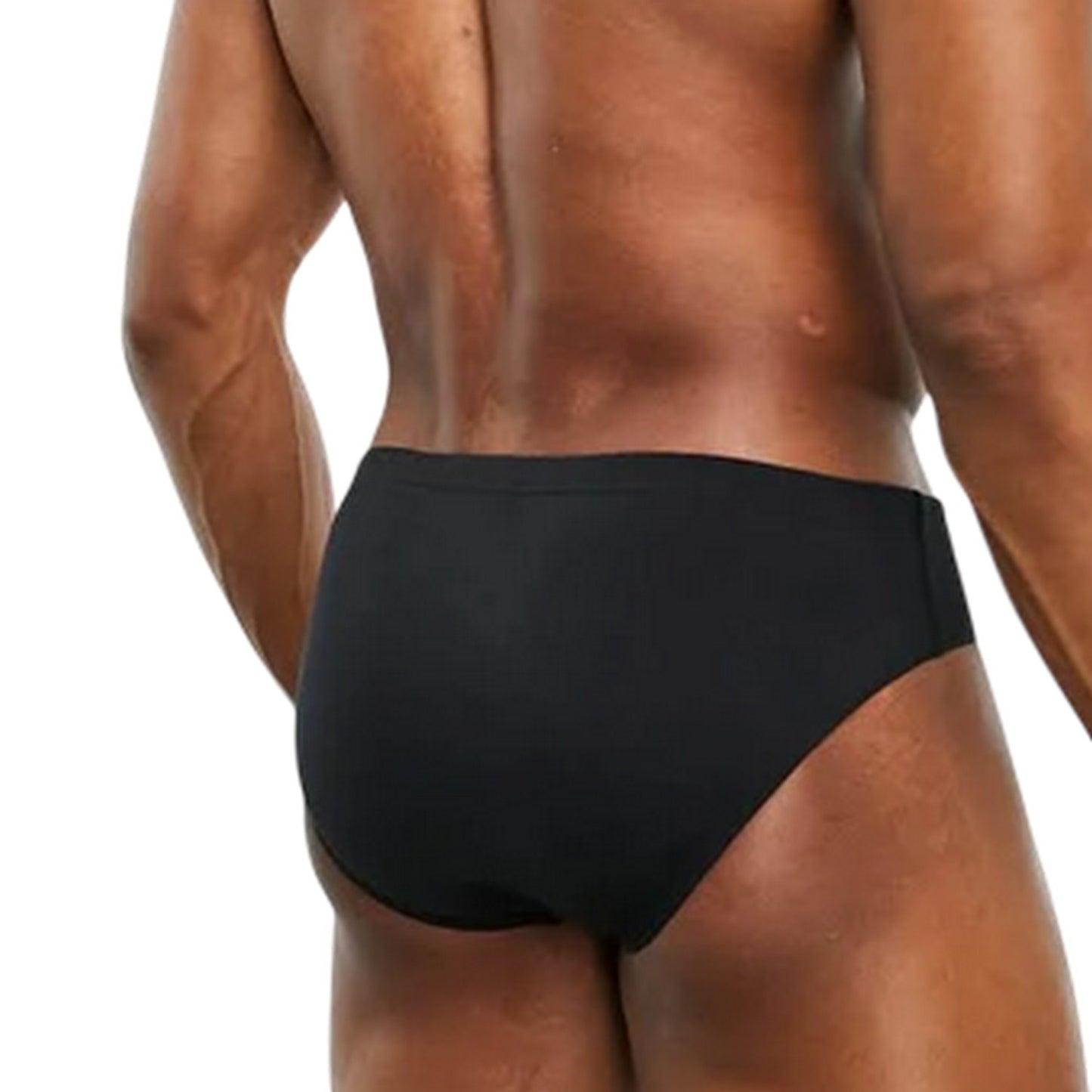 Black - Back - Speedo Mens Tai Plain Comfort Swim Briefs