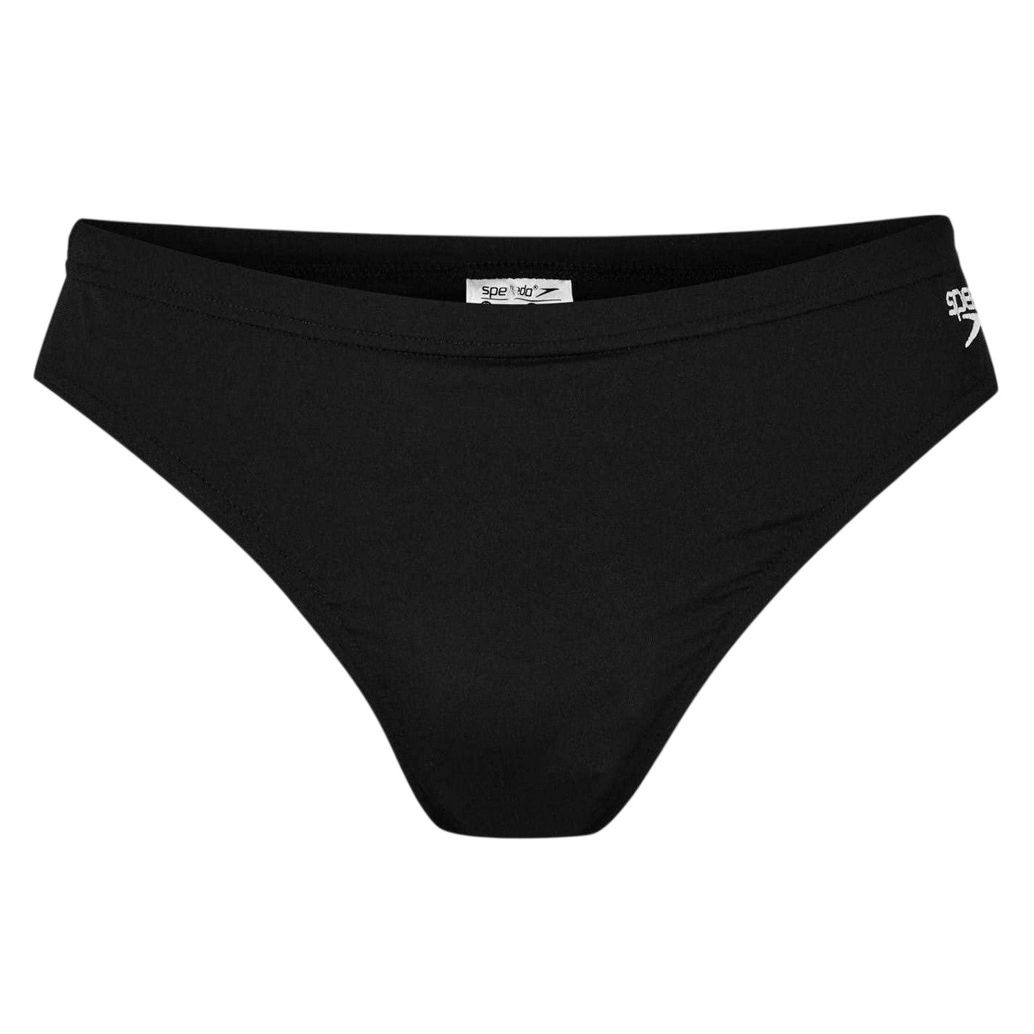 Black - Front - Speedo Mens Tai Plain Comfort Swim Briefs
