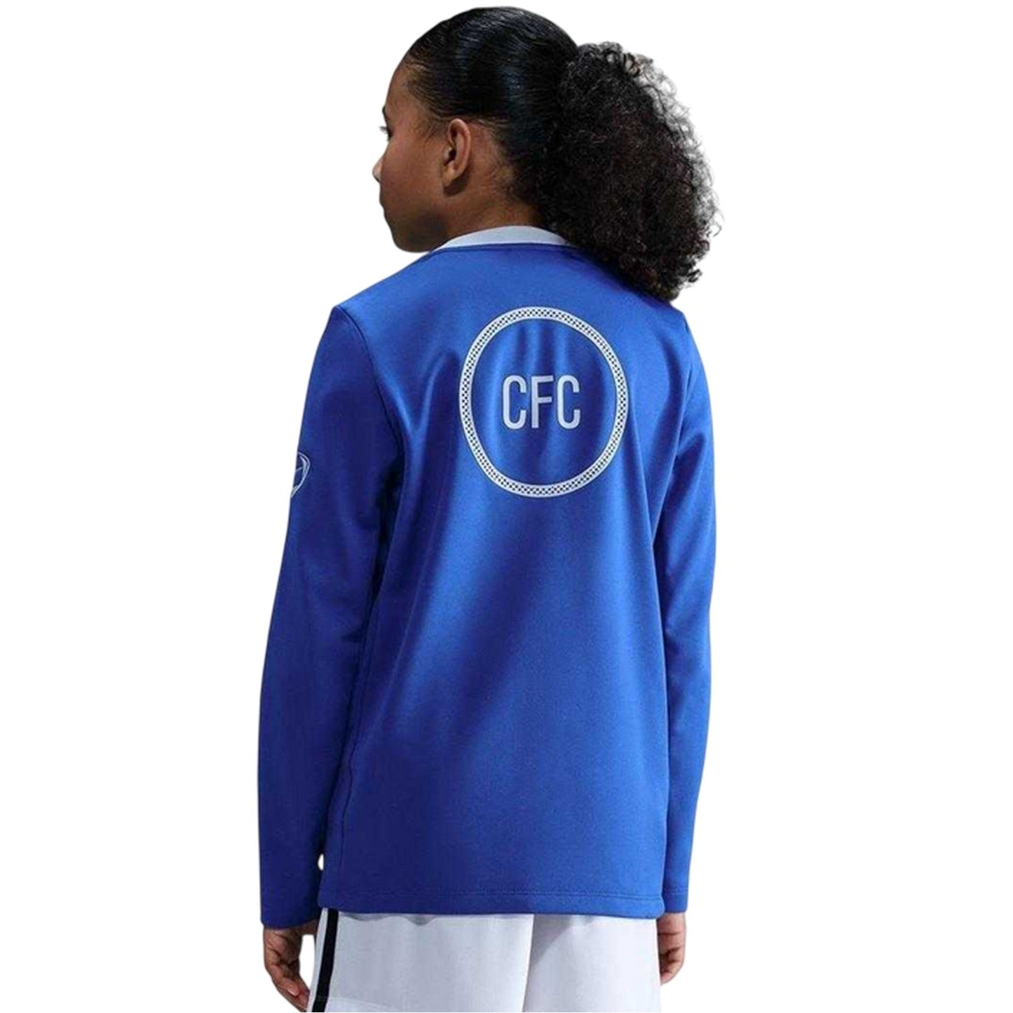 Blue-Silver - Back - Nike Childrens-Kids Chelsea FC Long-Sleeved Football Jersey