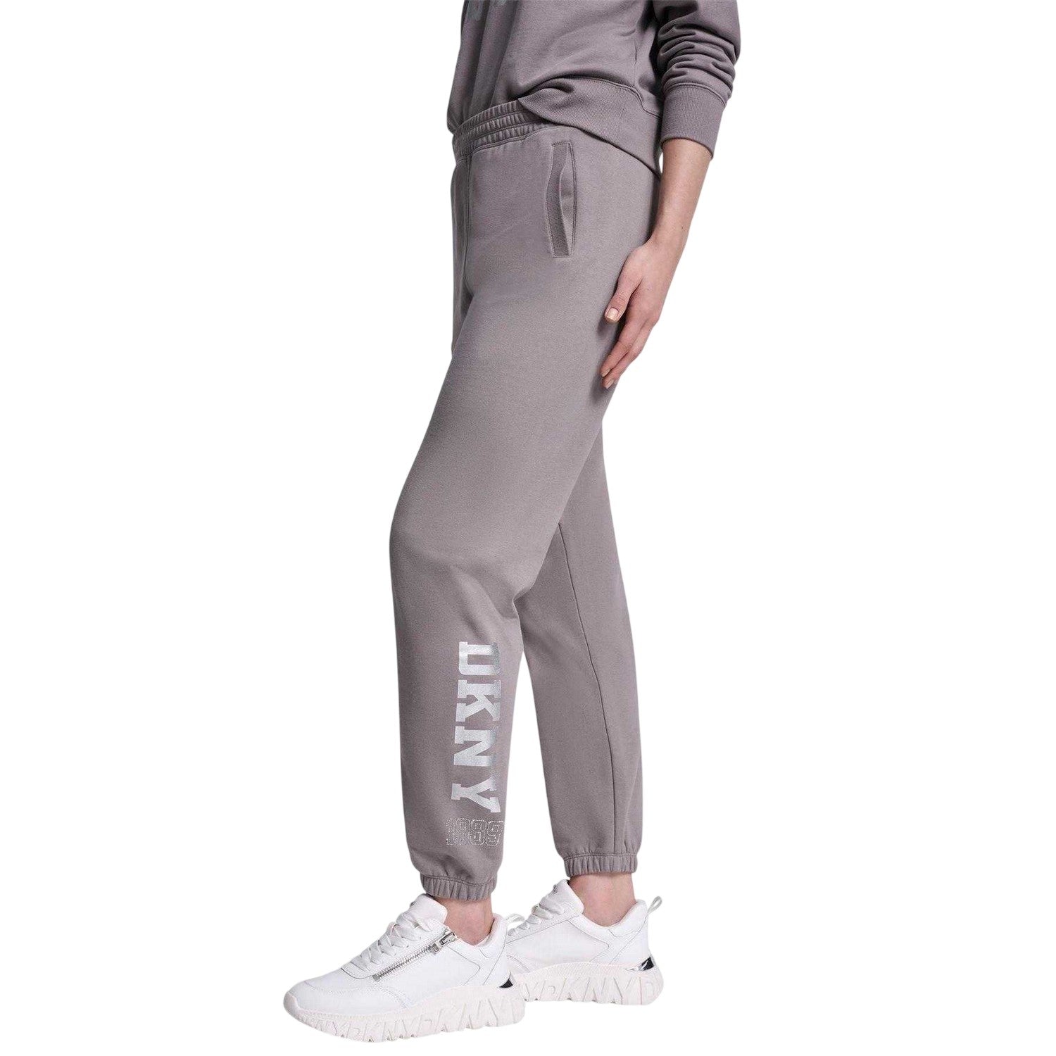Mushroom - Lifestyle - DKNY Womens-Ladies Rhinestud Plain Joggers