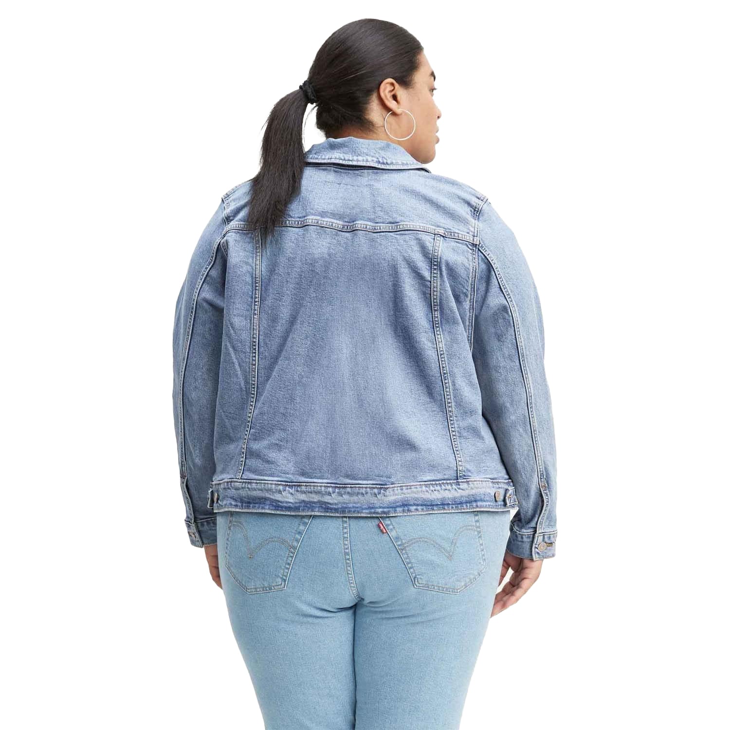 Denim - Back - Levis Womens-Ladies Original Plus Trucker Jacket