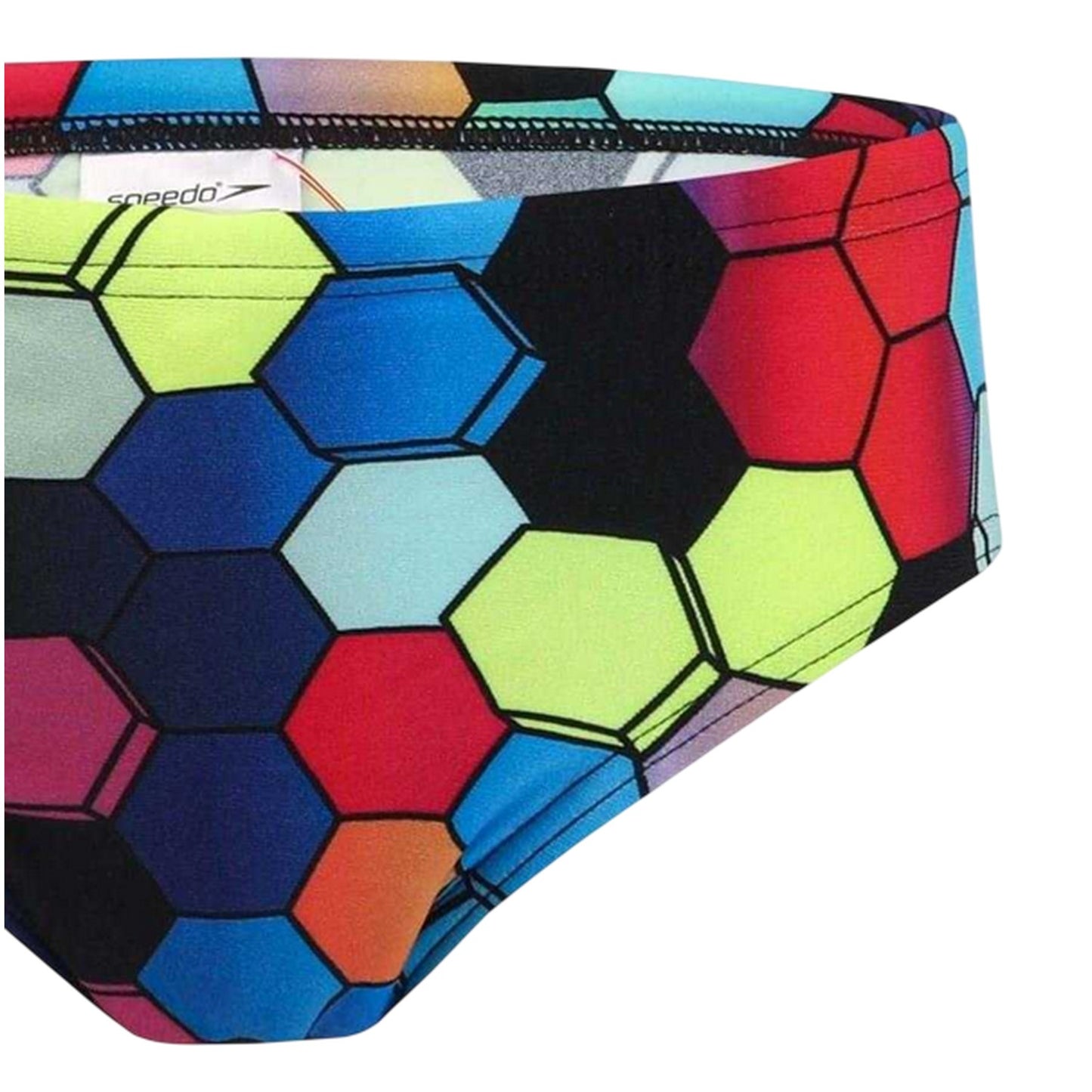 Multicoloured - Side - Speedo Mens Geometric Hexagon Full Coverage Swim Briefs
