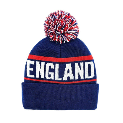 White-Red-Blue - Back - England Rugby Knitted Rugby Beanie