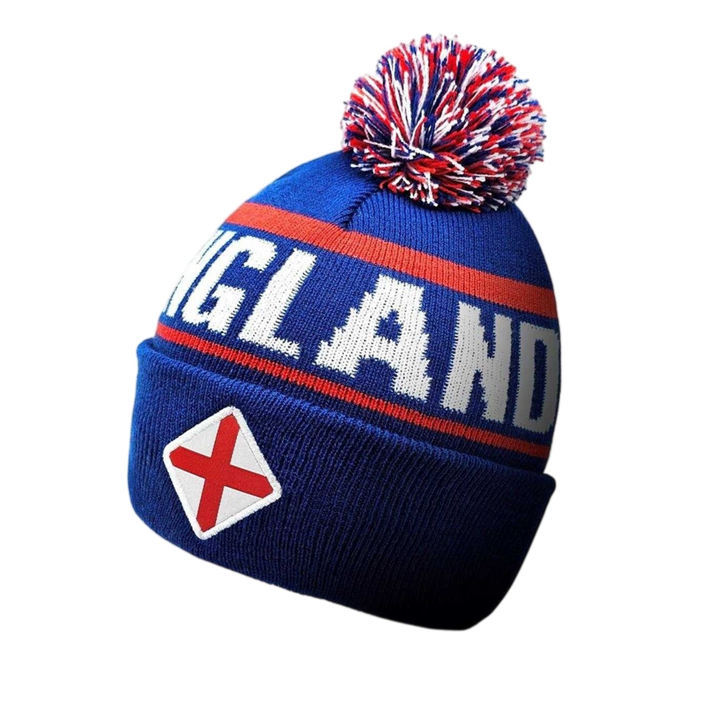 White-Red-Blue - Side - England Rugby Knitted Rugby Beanie