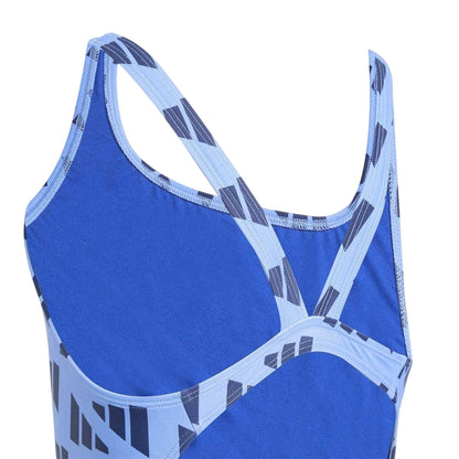 Blue - Lifestyle - Adidas Girls Graphic Print Logo One Piece Swimsuit