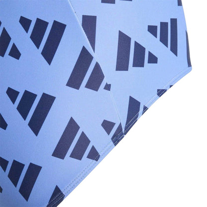 Blue - Pack Shot - Adidas Girls Graphic Print Logo One Piece Swimsuit