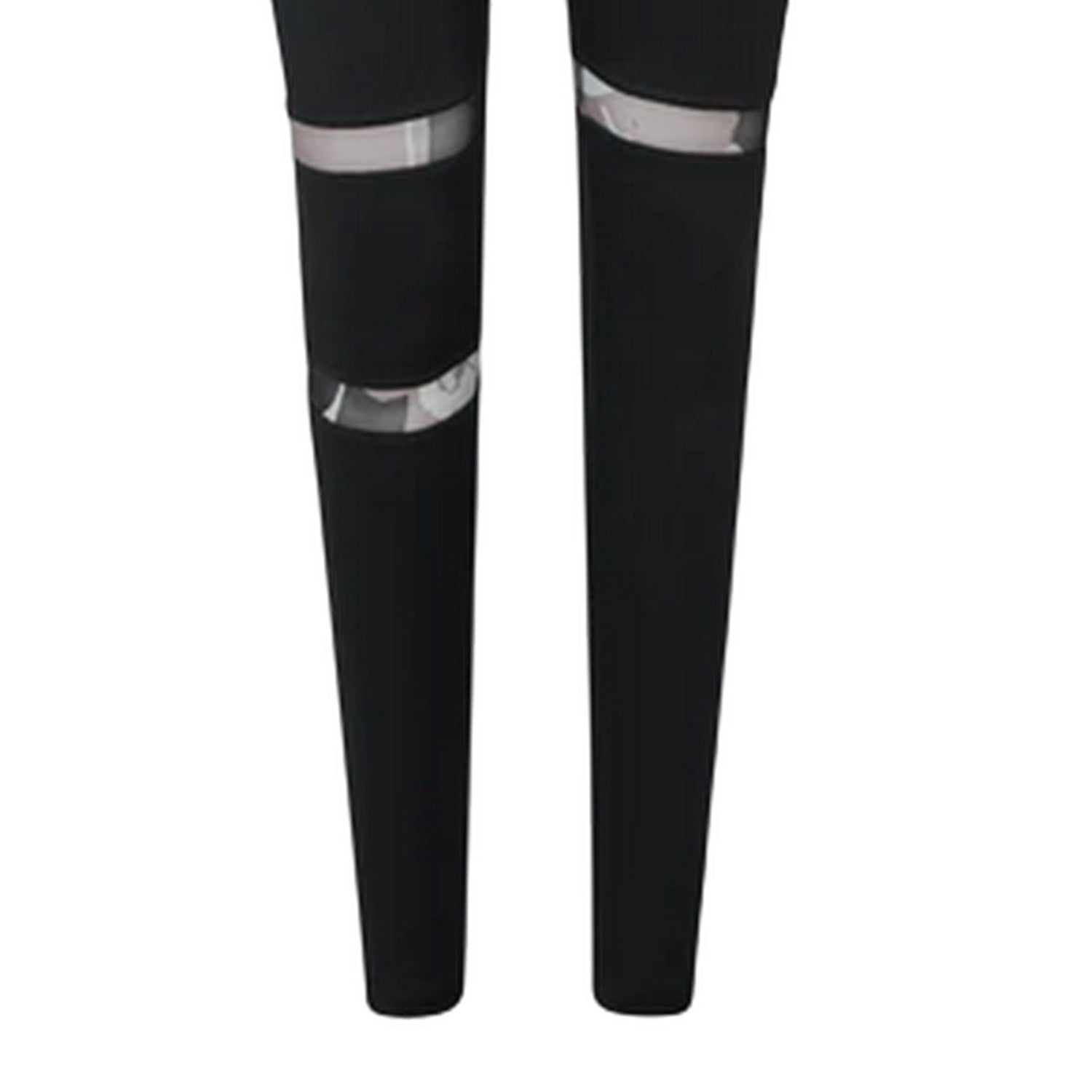 Black Night - Side - Reebok Womens-Ladies Mesh Insert Leggings