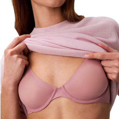 Pale Mauve - Side - Calvin Klein Womens-Ladies Demi Unlined Bra