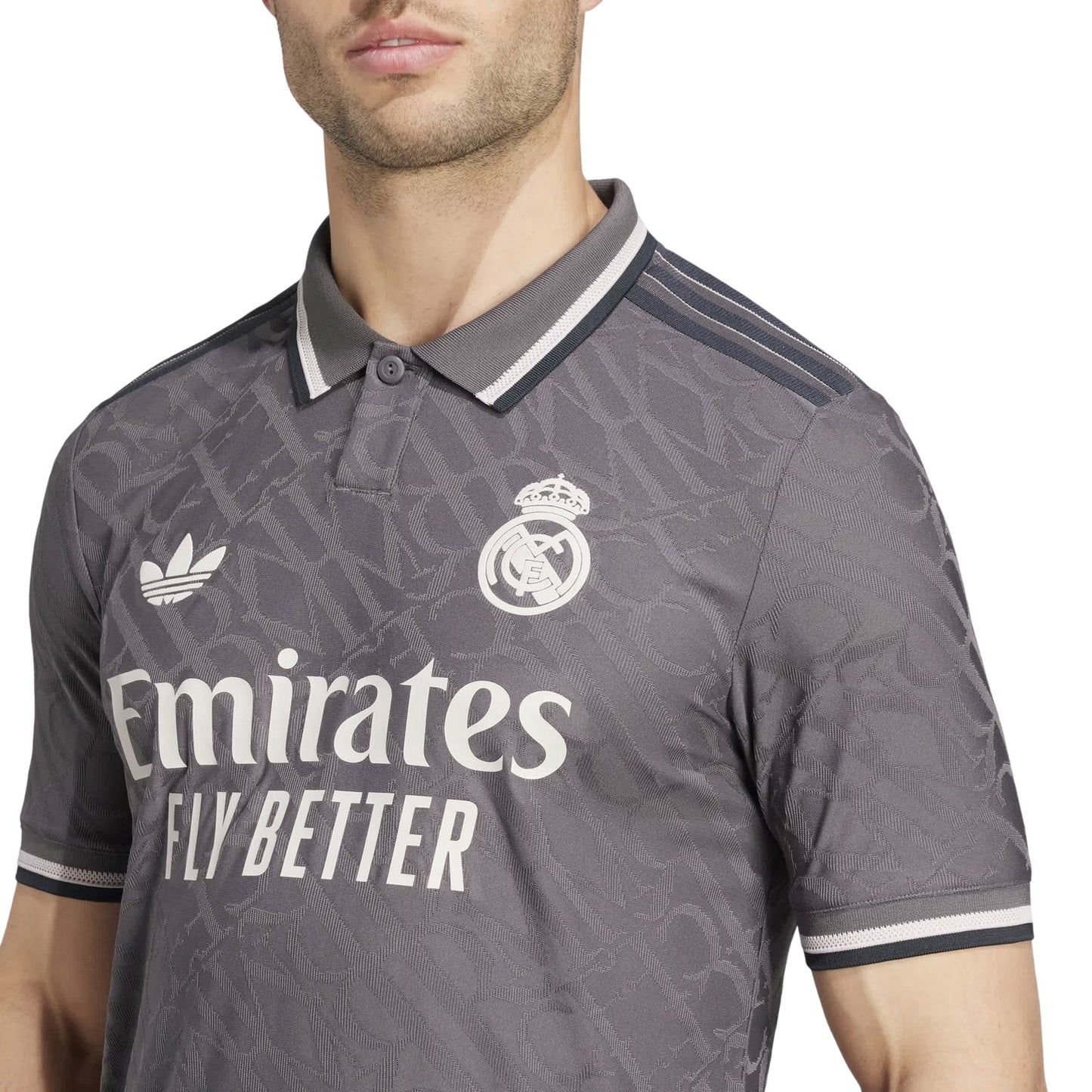 Grey - Side - Adidas Unisex Adult 2024-2025 Real Madrid CF Football Shirt