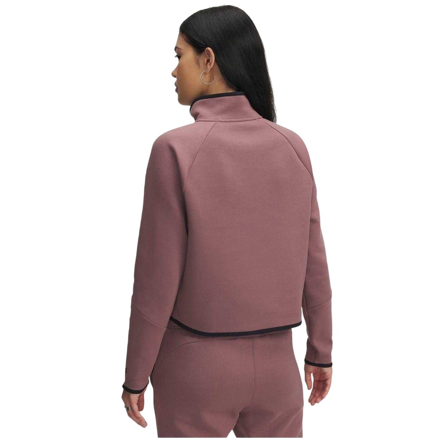 Maroon - Back - Under Armour Womens-Ladies Unstoppable Fleece Quarter Zip Sweatshirt