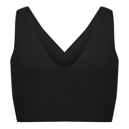 Black - Back - Reebok Womens-Ladies Amina Logo Jersey Bra