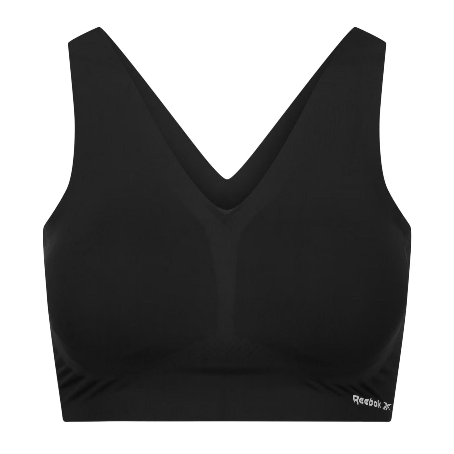 Black - Front - Reebok Womens-Ladies Amina Logo Jersey Bra