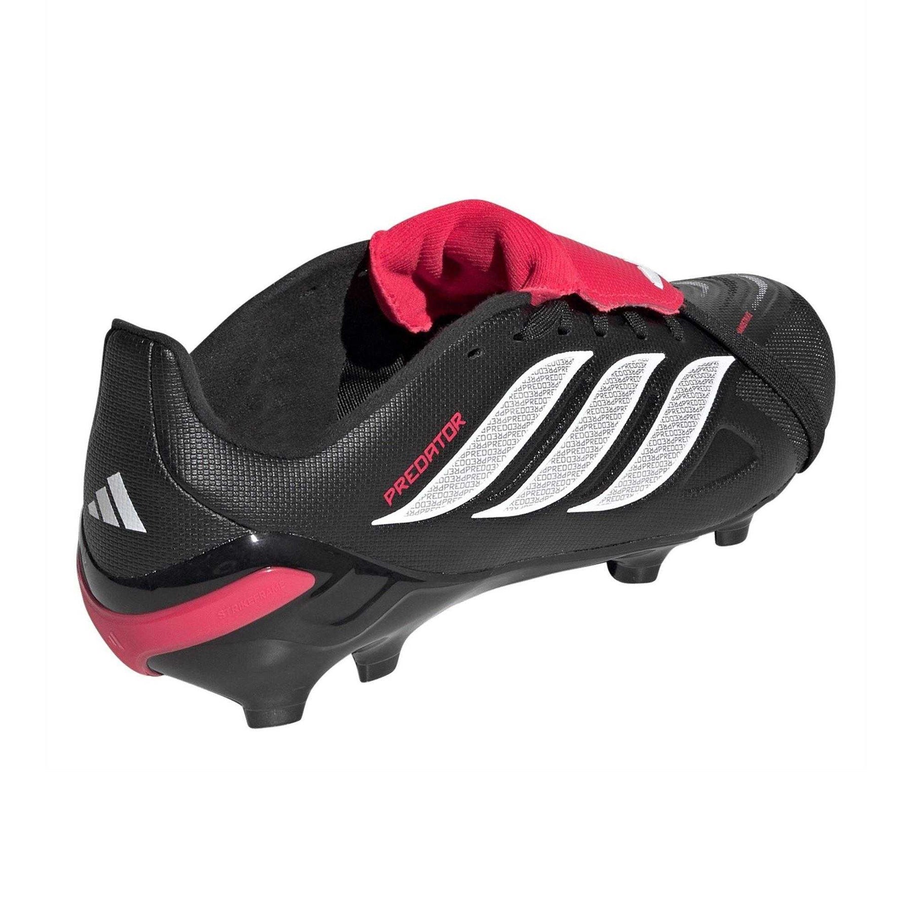 Black-Red - Back - Adidas Childrens-Kids Predator Firm Ground Football Boots