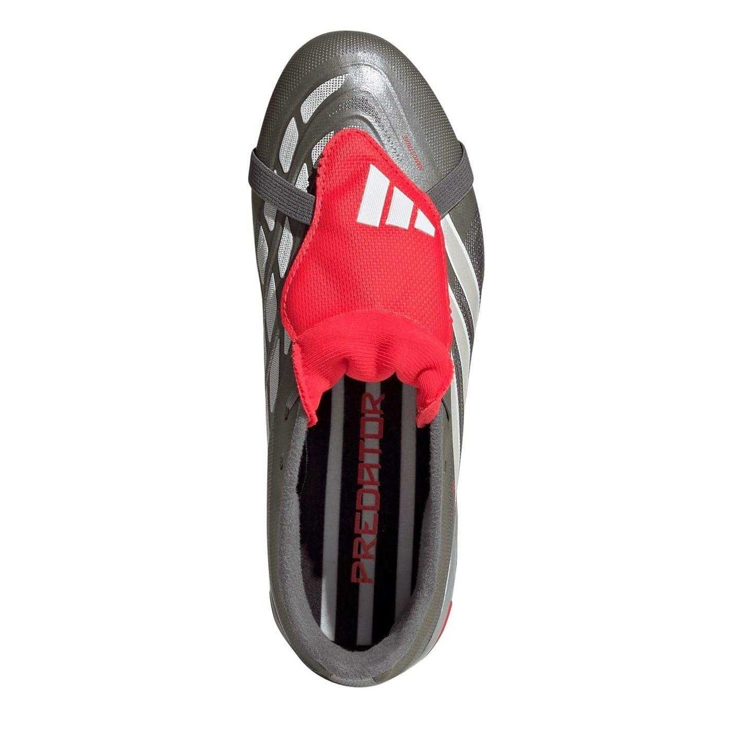 Grey-Red - Lifestyle - Adidas Childrens-Kids Predator Firm Ground Football Boots