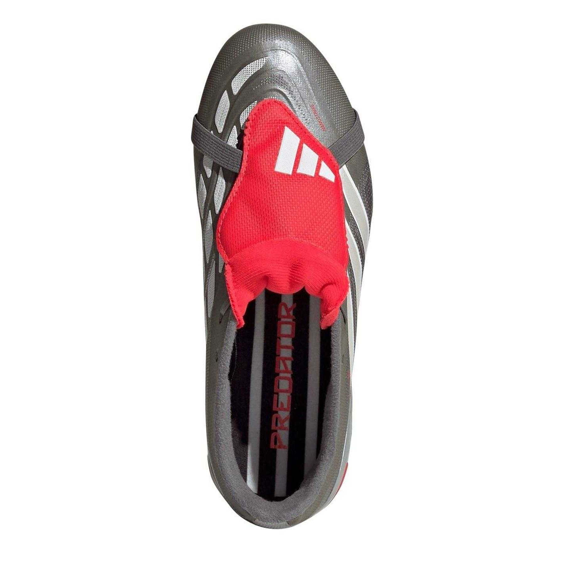Grey-Red - Lifestyle - Adidas Childrens-Kids Predator Firm Ground Football Boots