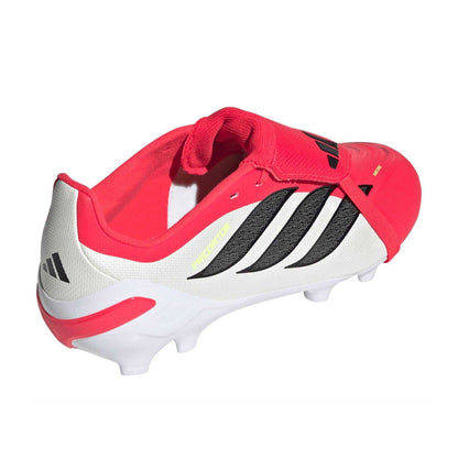 Red-White - Back - Adidas Childrens-Kids Predator Firm Ground Football Boots