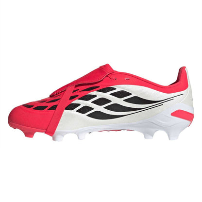 Red-White - Side - Adidas Childrens-Kids Predator Firm Ground Football Boots