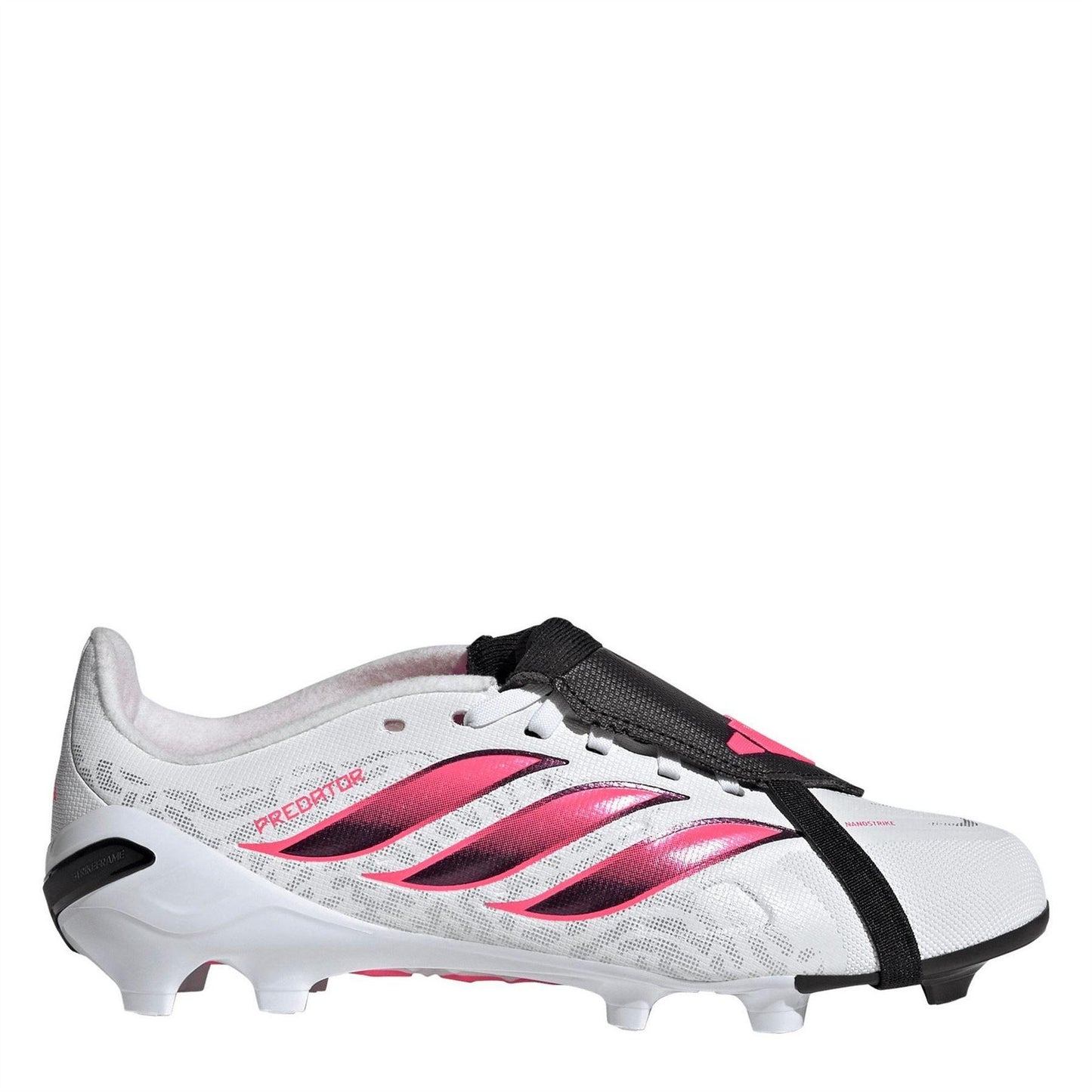 White-Coral - Front - Adidas Childrens-Kids Predator Firm Ground Football Boots