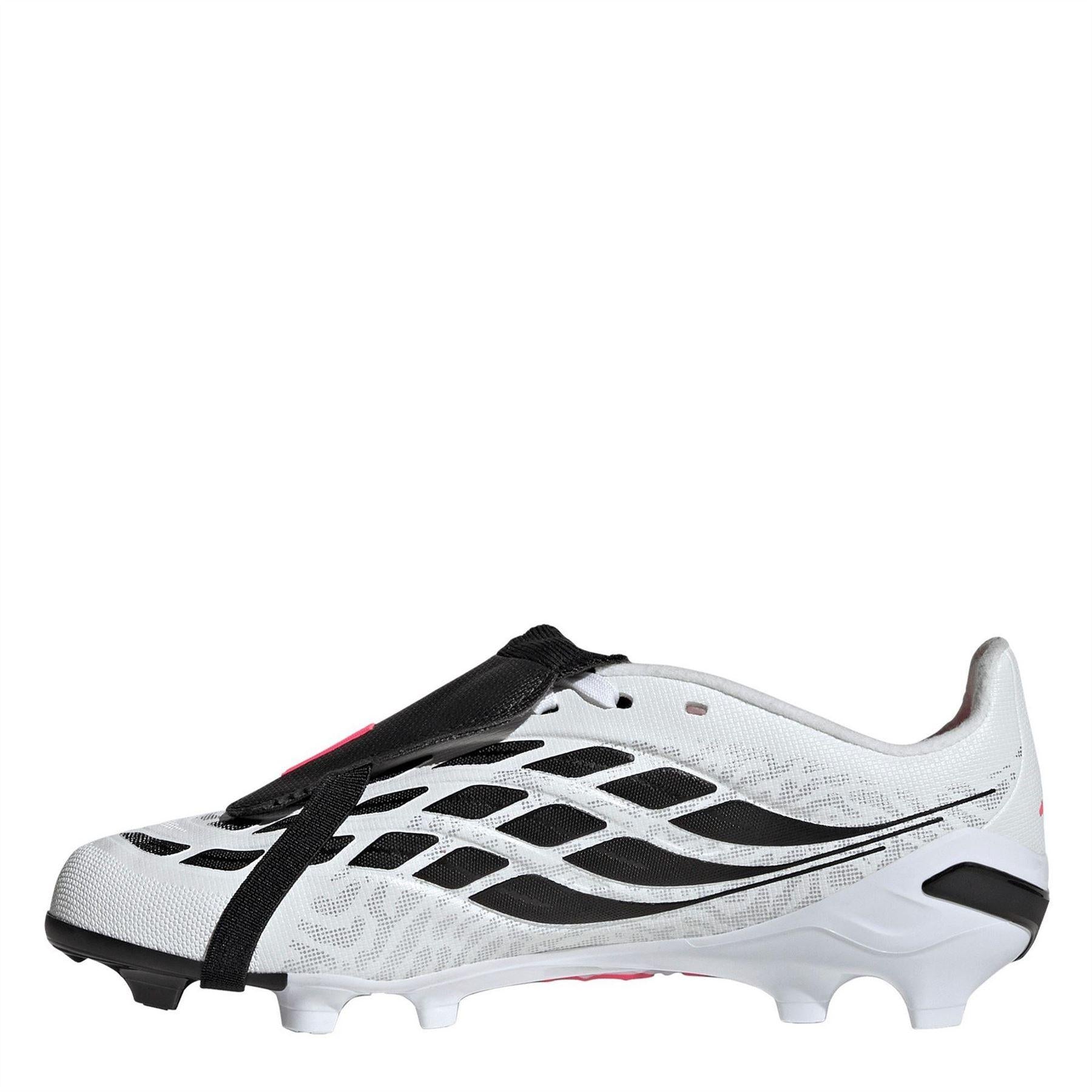 White-Coral - Back - Adidas Childrens-Kids Predator Firm Ground Football Boots