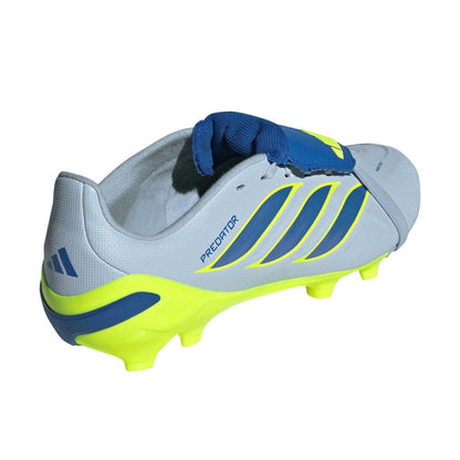 Blue-Yellow - Back - Adidas Childrens-Kids Predator Firm Ground Football Boots