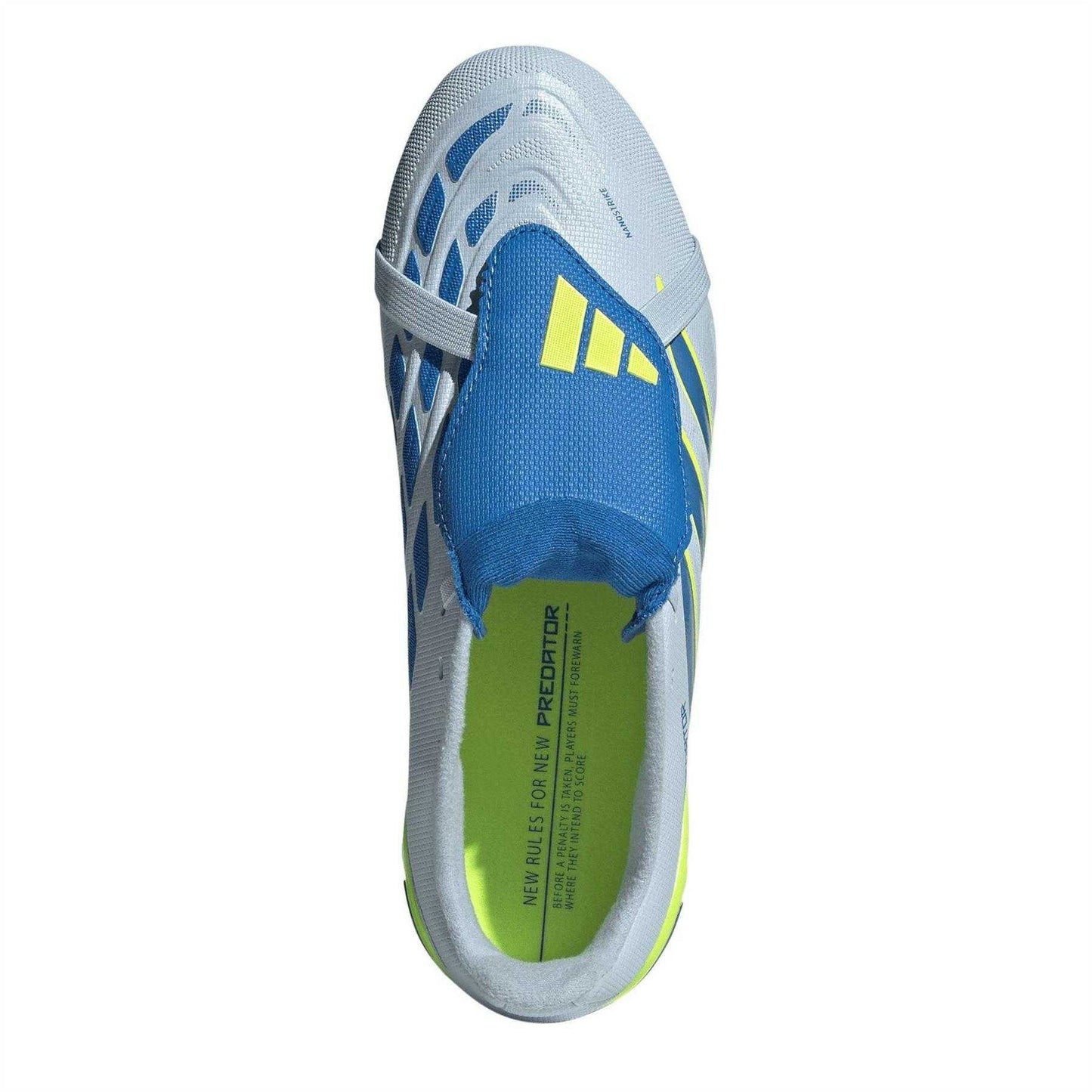 Blue-Yellow - Side - Adidas Childrens-Kids Predator Firm Ground Football Boots