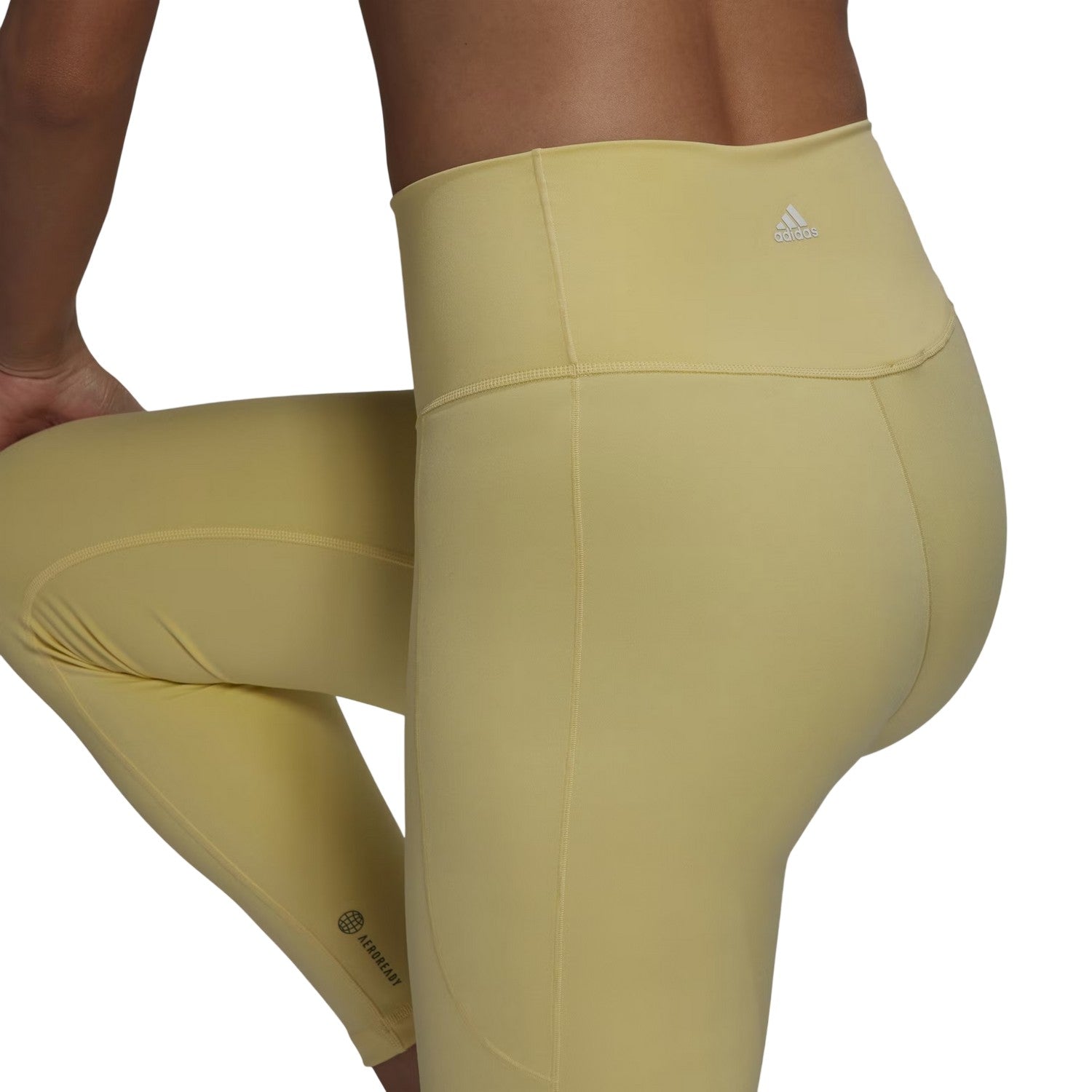 Beige - Side - Adidas Womens-Ladies 7-8 Leggings